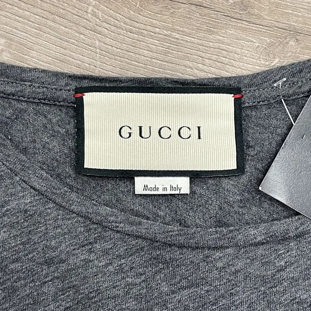 Gucci Logo Cotton Lightweight Tee T-Shirt 'Grey' size XL SF